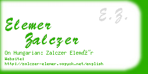 elemer zalczer business card